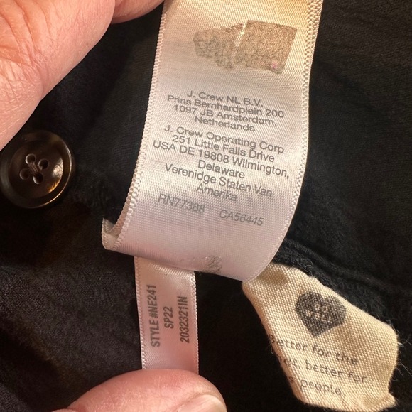 Madewell Womens Top M Black Eyelet Flutter Sleeve Smocked Peplum Blouse - Picture 10 of 11